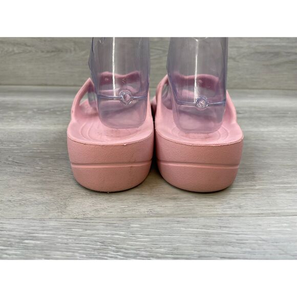 Crocs Baya Women's Sandal Platform Flip Flop Thong Slip-On Rubber 8 Pink Shoes - Picture 6 of 11